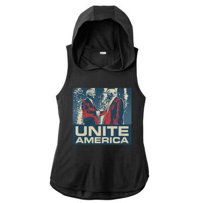 Unite America Iconic Trump Ladies PosiCharge Tri-Blend Wicking Draft Hoodie Tank