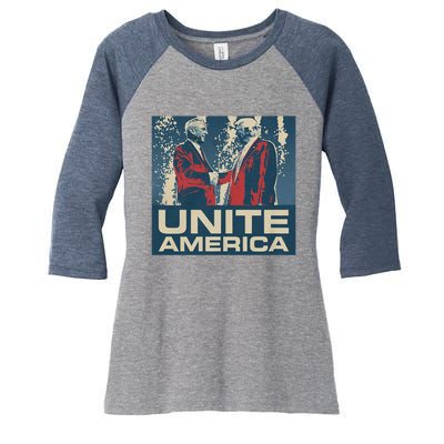 Unite America Iconic Trump Women's Tri-Blend 3/4-Sleeve Raglan Shirt