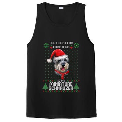 Ugly All I Want For Christmas Is My Miniature Schnauzer Xmas Gift PosiCharge Competitor Tank