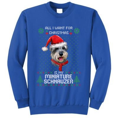 Ugly All I Want For Christmas Is My Miniature Schnauzer Xmas Gift Sweatshirt