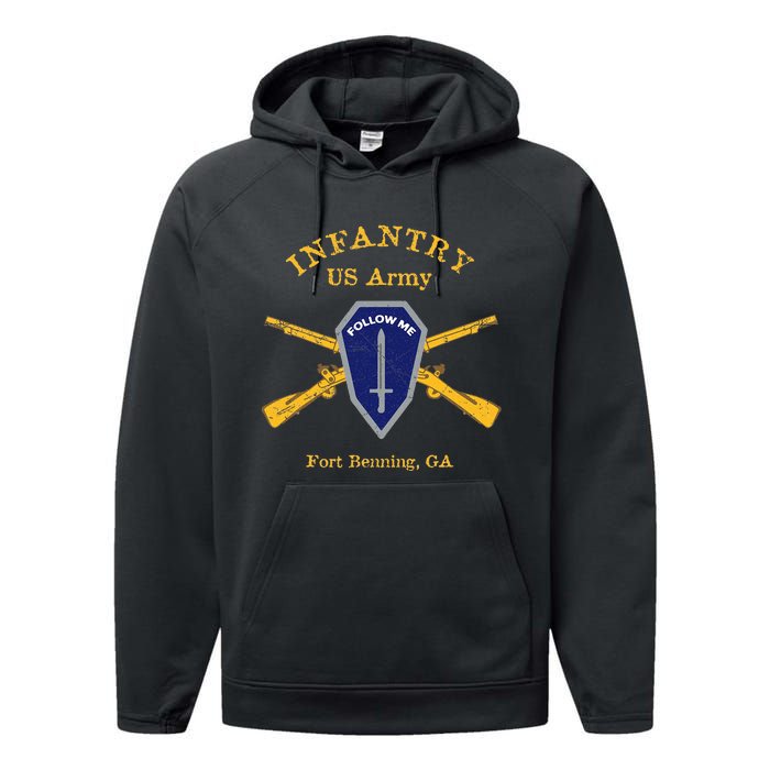 U.S A.R.M.Y Infantry Fort Benning Ga Performance Fleece Hoodie