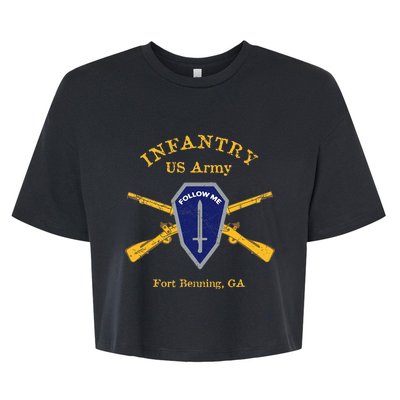 U.S A.R.M.Y Infantry Fort Benning Ga Bella+Canvas Jersey Crop Tee