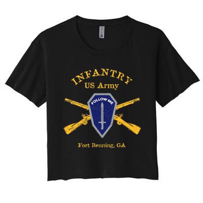 U.S A.R.M.Y Infantry Fort Benning Ga Women's Crop Top Tee