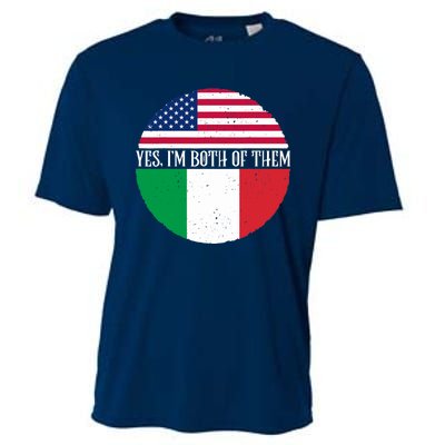 USA And Italy Vintage Flags Yes I'm Both Of Them Cooling Performance Crew T-Shirt