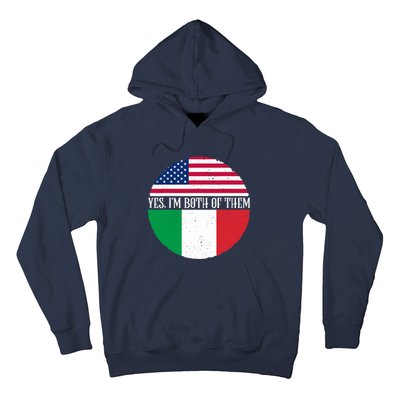 USA And Italy Vintage Flags Yes I'm Both Of Them Hoodie