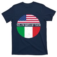 USA And Italy Vintage Flags Yes I'm Both Of Them T-Shirt