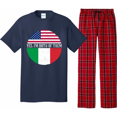 USA And Italy Vintage Flags Yes I'm Both Of Them Pajama Set