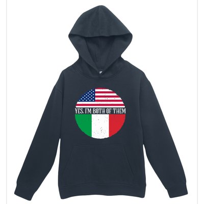 USA And Italy Vintage Flags Yes I'm Both Of Them Urban Pullover Hoodie