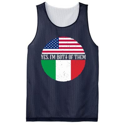 USA And Italy Vintage Flags Yes I'm Both Of Them Mesh Reversible Basketball Jersey Tank