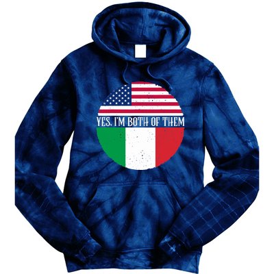 USA And Italy Vintage Flags Yes I'm Both Of Them Tie Dye Hoodie