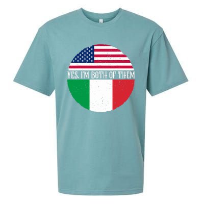 USA And Italy Vintage Flags Yes I'm Both Of Them Sueded Cloud Jersey T-Shirt