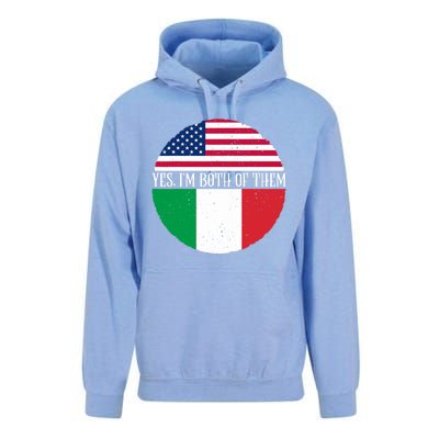 USA And Italy Vintage Flags Yes I'm Both Of Them Unisex Surf Hoodie