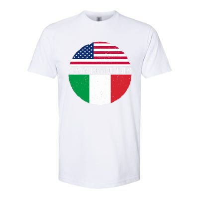 USA And Italy Vintage Flags Yes I'm Both Of Them Softstyle CVC T-Shirt