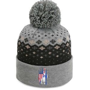 USA and Israel Flags Show Your Patriotism and Support The Baniff Cuffed Pom Beanie