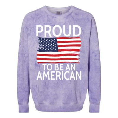 Usa America Independence Proud To Be An American Funny Gift Colorblast Crewneck Sweatshirt