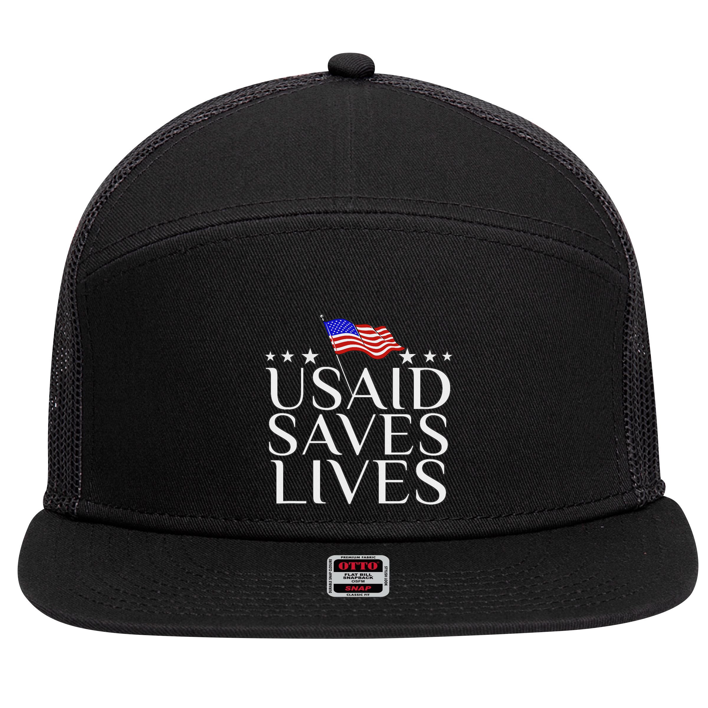 Us Agency International Development Usaid Saves Lives 7 Panel Mesh Trucker Snapback Hat