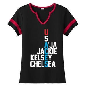 Usaces Aja Jackie Kelsey C..H.E.L.S.E.A Ladies Halftime Notch Neck Tee