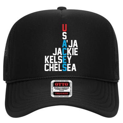 Usaces Aja Jackie Kelsey C..H.E.L.S.E.A High Crown Mesh Back Trucker Hat