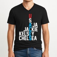 Usaces Aja Jackie Kelsey C..H.E.L.S.E.A V-Neck T-Shirt