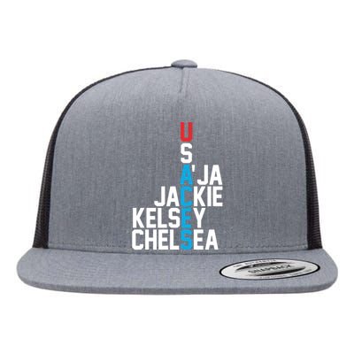 Usaces Aja Jackie Kelsey C..H.E.L.S.E.A Flat Bill Trucker Hat