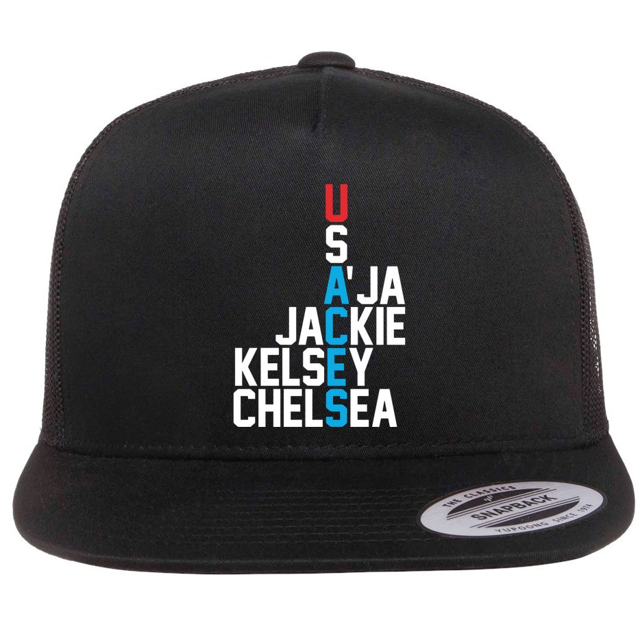 Usaces Aja Jackie Kelsey C..H.E.L.S.E.A Flat Bill Trucker Hat