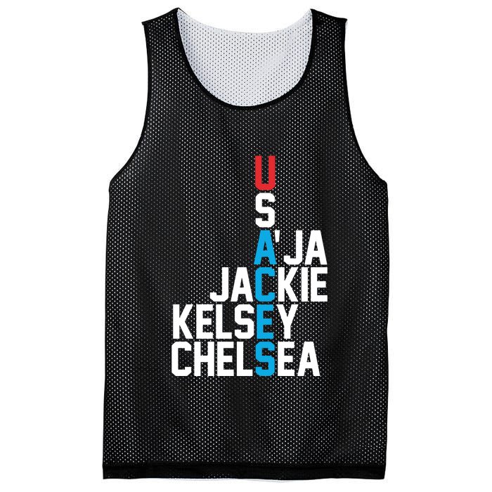 Usaces Aja Jackie Kelsey C..H.E.L.S.E.A Mesh Reversible Basketball Jersey Tank