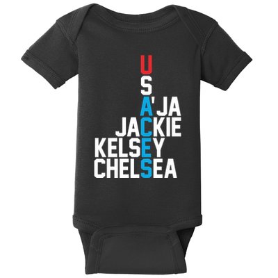 Usaces Aja Jackie Kelsey C..H.E.L.S.E.A Baby Bodysuit