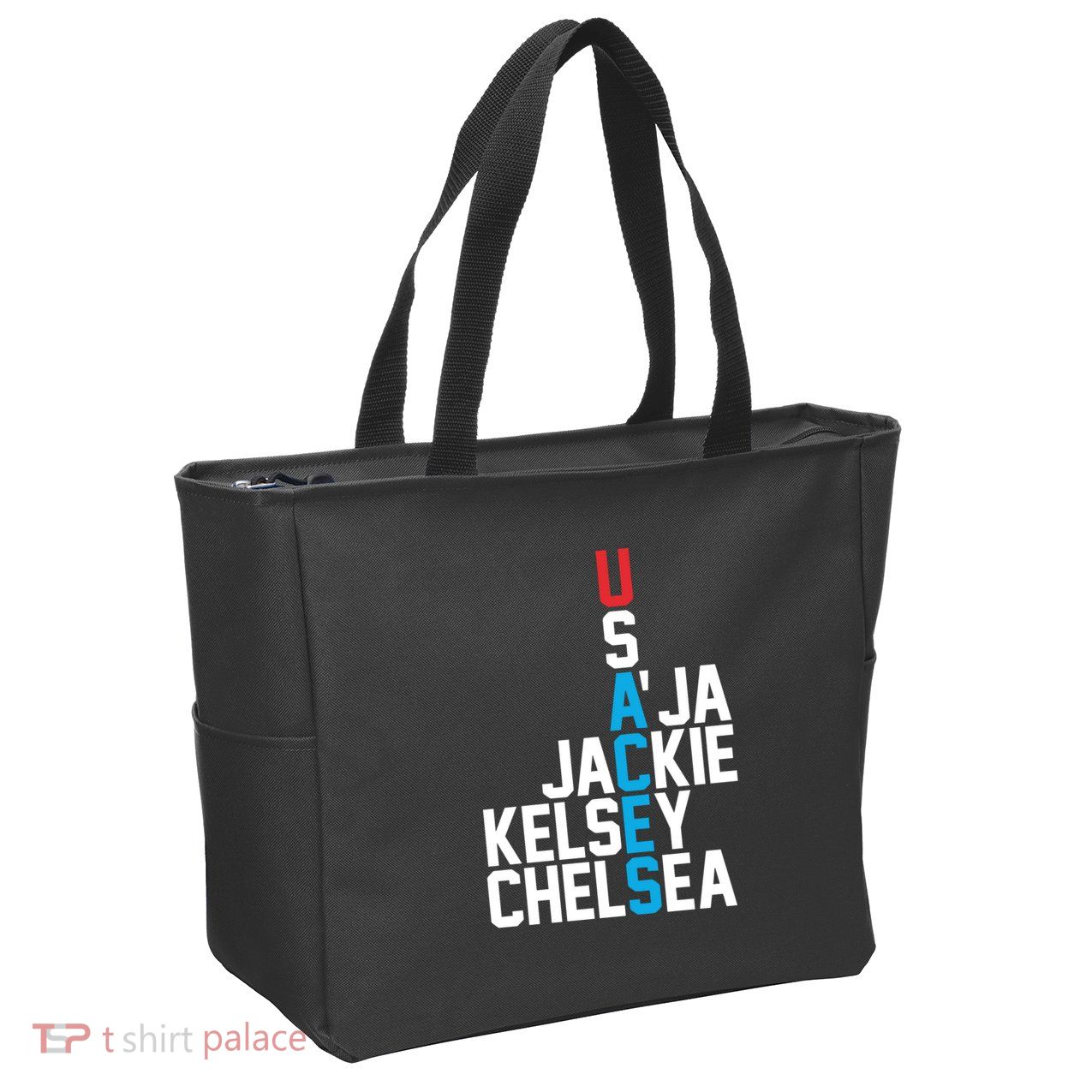 Usaces Aja Jackie Kelsey C..H.E.L.S.E.A Zip Tote Bag