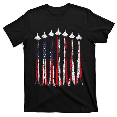 USA Airplane Jet Fighter 4th American Flag Of July Patriotic T-Shirt