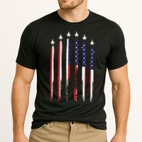 USA Airplane Jet Fighter 4th American Flag Of July Patriotic Cooling Performance Crew T-Shirt