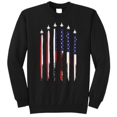 USA Airplane Jet Fighter 4th American Flag Of July Patriotic Sweatshirt