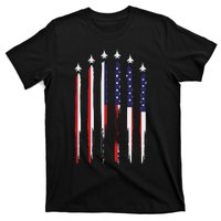 USA Airplane Jet Fighter 4th American Flag Of July Patriotic T-Shirt