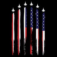 USA Airplane Jet Fighter 4th American Flag Of July Patriotic Flat Bill Trucker Hat