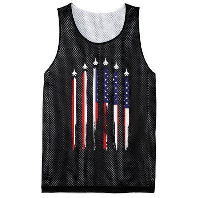 USA Airplane Jet Fighter 4th American Flag Of July Patriotic Mesh Reversible Basketball Jersey Tank
