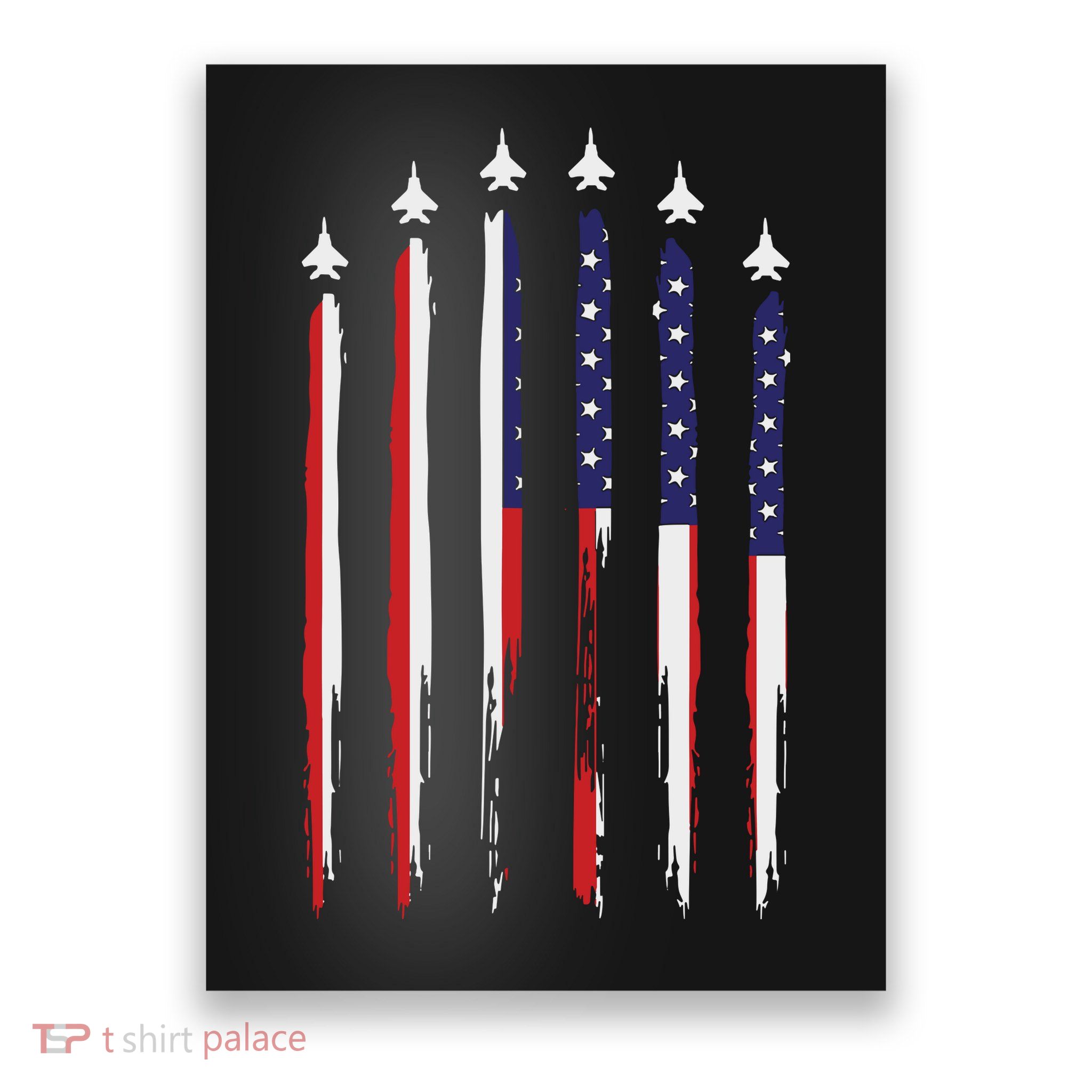 USA Airplane Jet Fighter 4th American Flag Of July Patriotic Poster