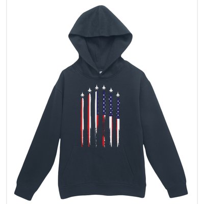 USA Airplane Jet Fighter 4th American Flag Of July Patriotic Urban Pullover Hoodie