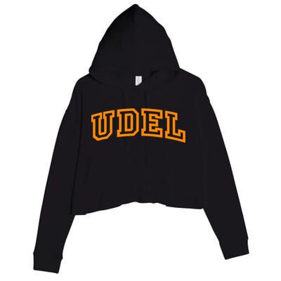 UDel Arch Logo Vintage University Alumni Style Crop Fleece Hoodie