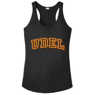 UDel Arch Logo Vintage University Alumni Style Ladies PosiCharge Competitor Racerback Tank