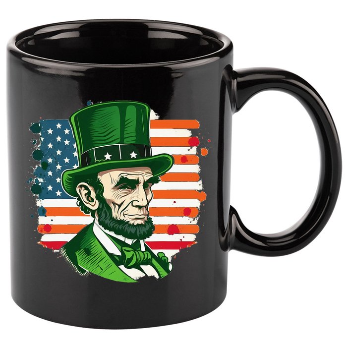 USA Abraham Lincoln St Patricks Day 11oz C Handle Ceramic Mug