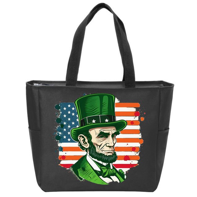 USA Abraham Lincoln St Patricks Day Zip Tote Bag