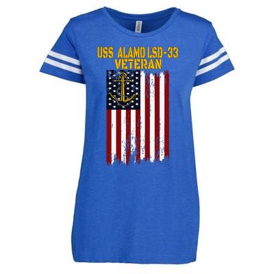 USS Alamo LSD33 Dock Landing Ship Veteran Father's Day Enza Ladies Jersey Football T-Shirt