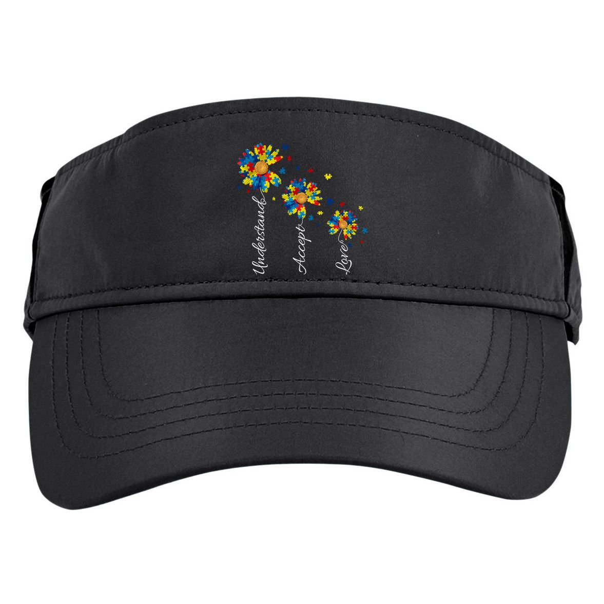 Understand Accept Love Autism Sunflower Adult Drive Performance Visor