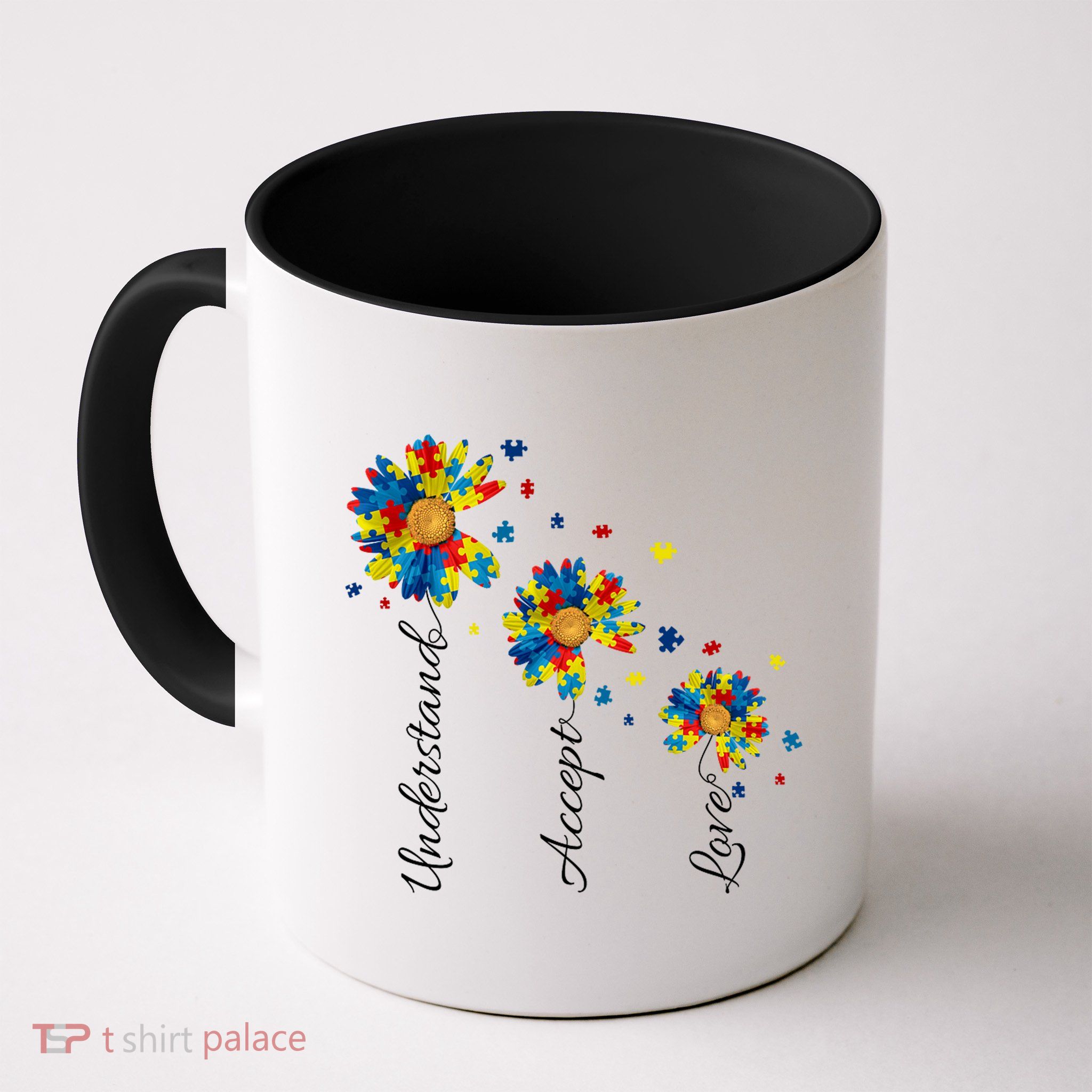 Understand Accept Love Autism Sunflower Mug
