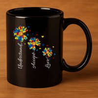 Understand Accept Love Autism Sunflower 11oz C Handle Ceramic Mug