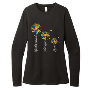 Understand Accept Love Autism Sunflower Womens CVC Long Sleeve Shirt