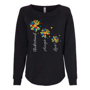 Understand Accept Love Autism Sunflower Womens California Wash Sweatshirt