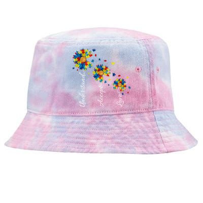 Understand Accept Love Autism Sunflower Tie-Dyed Bucket Hat