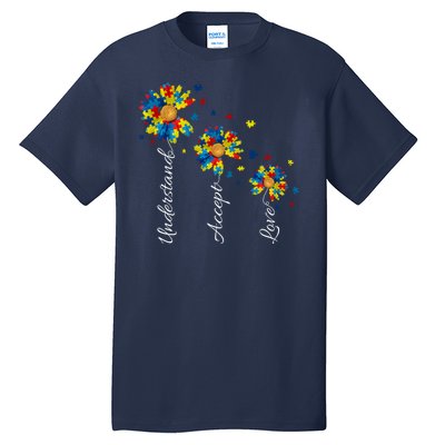 Understand Accept Love Autism Sunflower Tall T-Shirt