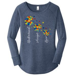 Understand Accept Love Autism Sunflower Women's Perfect Tri Tunic Long Sleeve Shirt