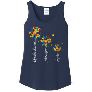 Understand Accept Love Autism Sunflower Ladies Essential Tank